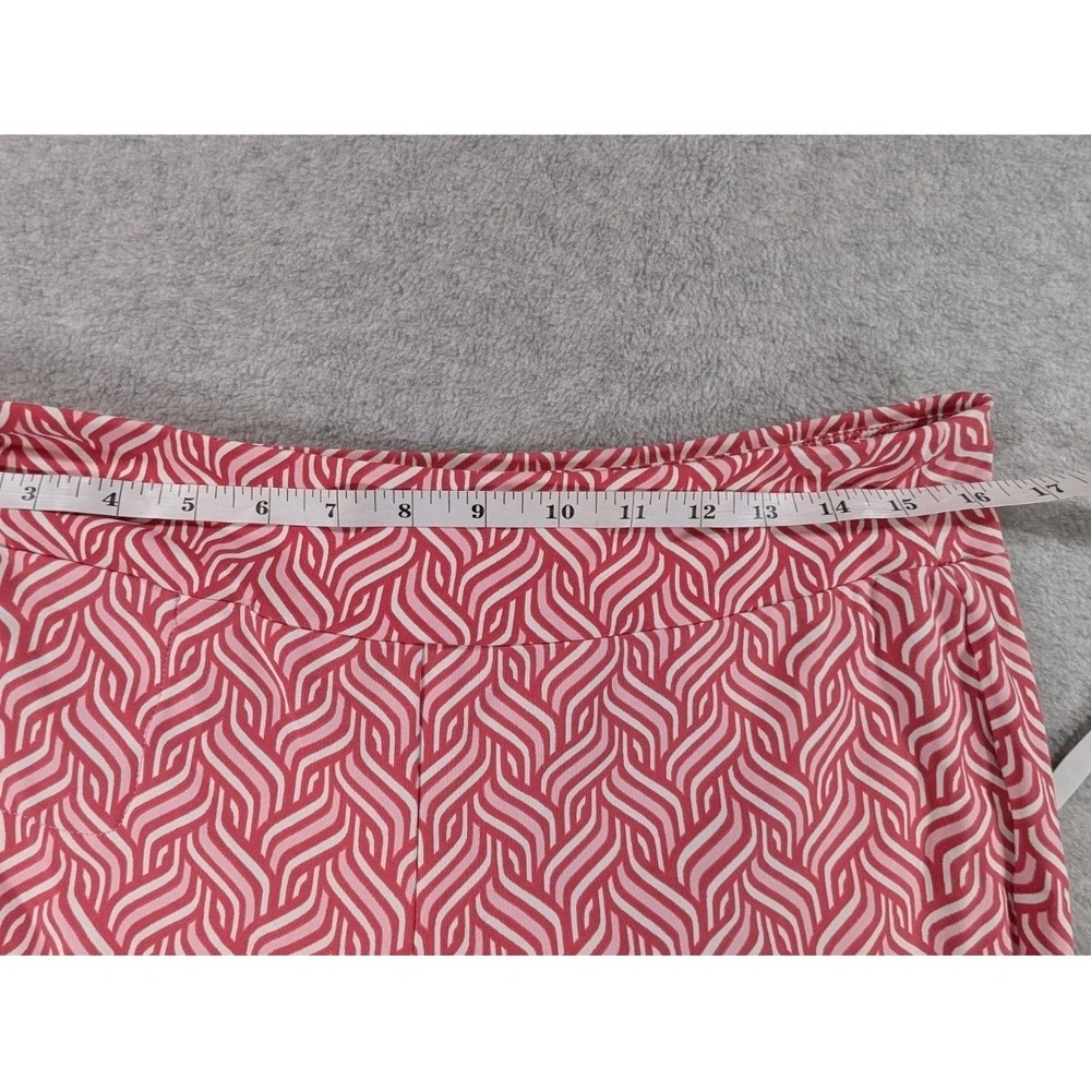 J. McLaughlin Newport Capri Pants Pink White Geo Waves Chevron  Size Medium - Picture 5 of 10